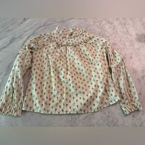 Janie and Jack Cream Floral Blouse, Girls, Size 7